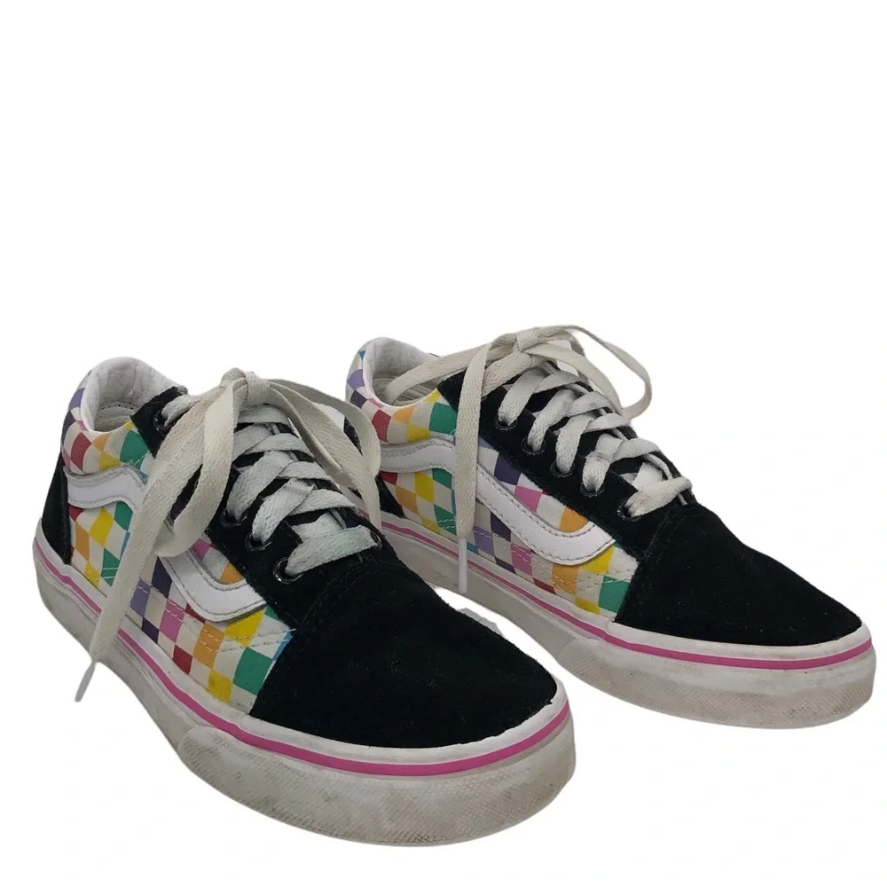 Vans Checkerboard Old Skool Multi Colored Checked Suede and Canvas Sneak… - Picture 1 of 6